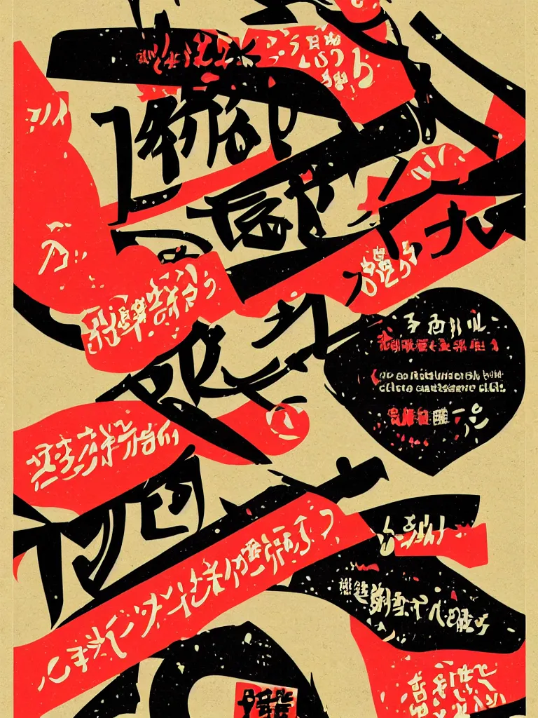 Image similar to poster advertising a restaurant, japanese graphic design, stylish typography