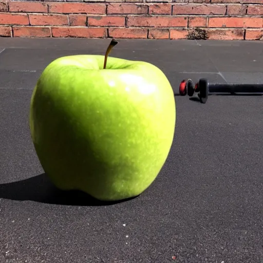 Image similar to an apple doing CrossFit