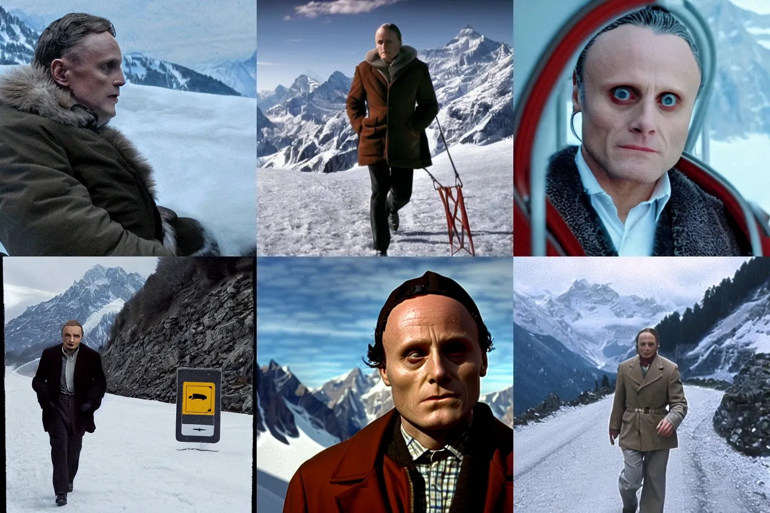 Prompt: hannibal lecter crossing the alps