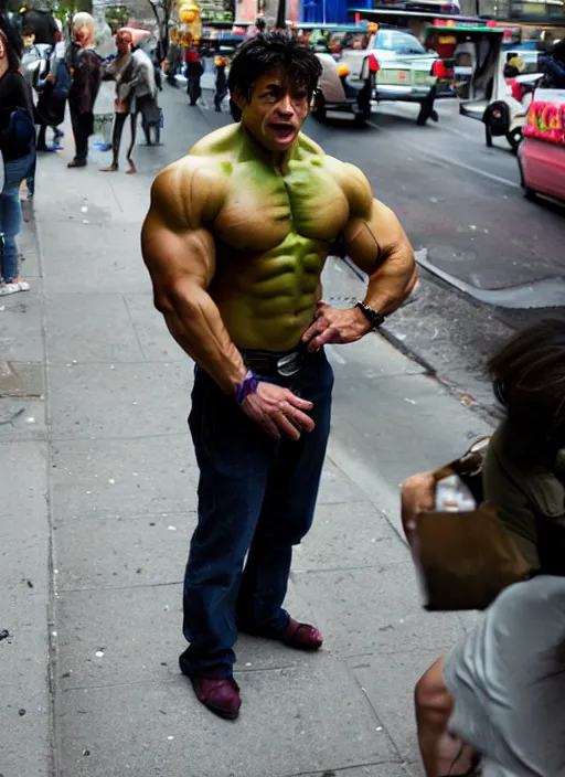 Image similar to Candid street portrait of The Incredible Hulk , Humans of New York, 2011