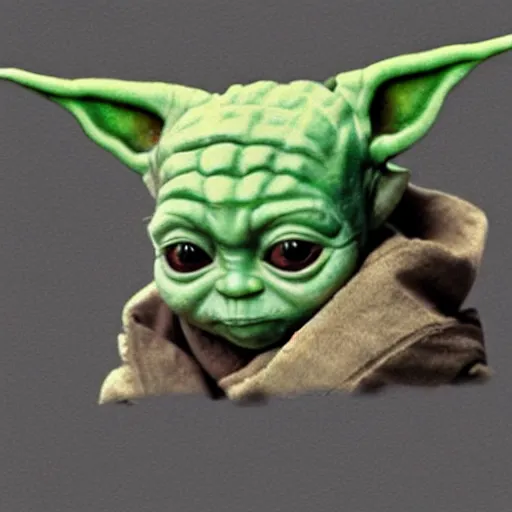 Image similar to pencil sketch of low polygon cute baby yoda by Leonardo DaVinci