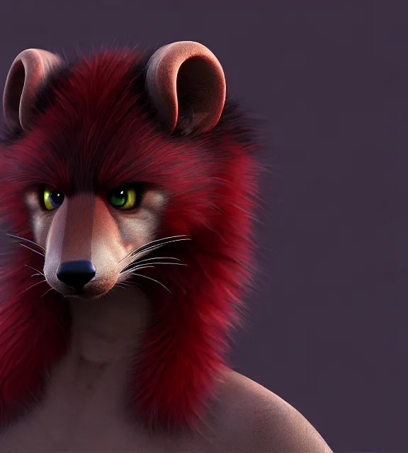 Image similar to furry - male - red - black - weasel - chaos theorist - fursona uhd ue 5 visual novel pc game expressions, photorealistic