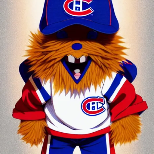 Image similar to anime Portrait of Youppi the Habs Montreal Canadiens Mascot as a very cute powerful and friendly pokemon, highly detailed anime, smooth, sharp focus, dynamic lighting, intricate, trending on ArtStation, illustration pokemon, art by WLOP