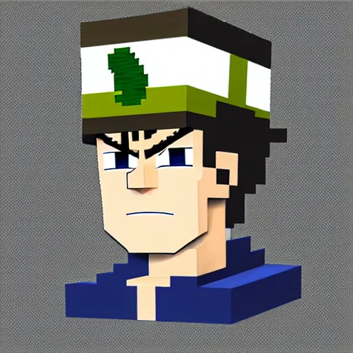 Image similar to jotaro in minecraft