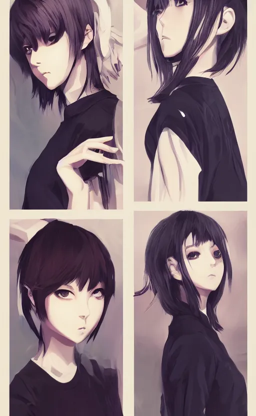 Image similar to shirt art, logo graphic design, manga style, realistic lighting, futuristic solid colors, made by ilya kuvshinov, sold on sukebannyc, from arknights, front portrait of a girl, jpop clothing, sneaker shoes, simple graphics in background