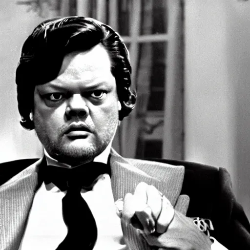 Image similar to A film still of Orson Welles in The Godfather (1972)