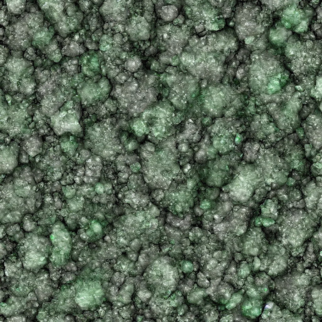 Image similar to long green crystals sticking out of the rock surface, detailed ground terrain albedo texture, flat, 2 d texture, seamless