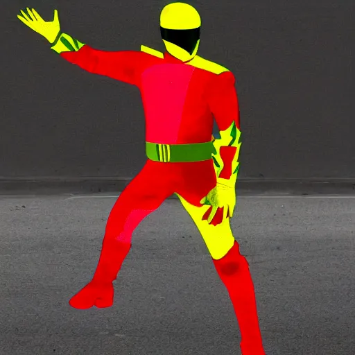 Image similar to lawrence fishburne as the traffic light power ranger, digital photography, highly detailed