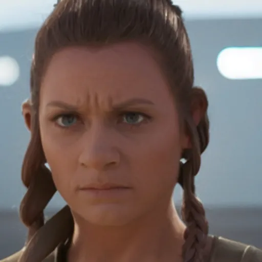 Image similar to still of the rock as leah in star wars