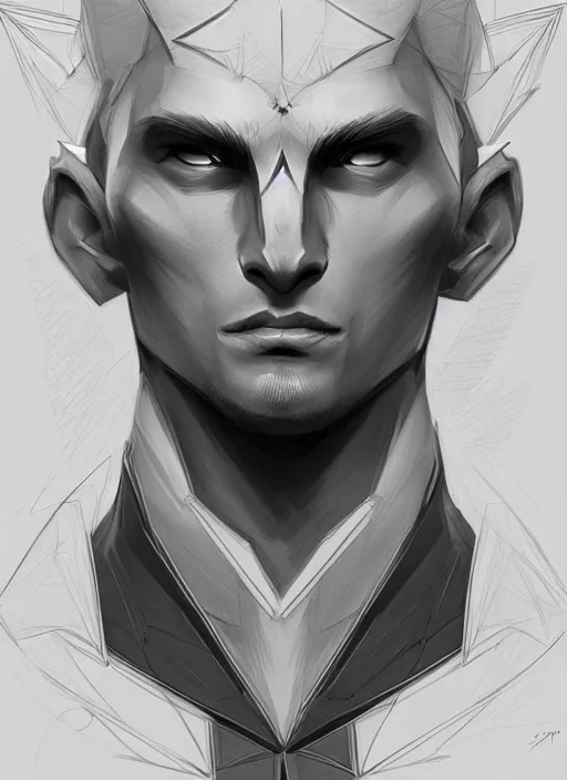 Prompt: symmetry!! full shot sketch!! of a male character, sketch!!, intricate, elegant, highly detailed, digital painting, artstation, concept art, sharp focus, illustration, art by grzegorz przybys and yintiong