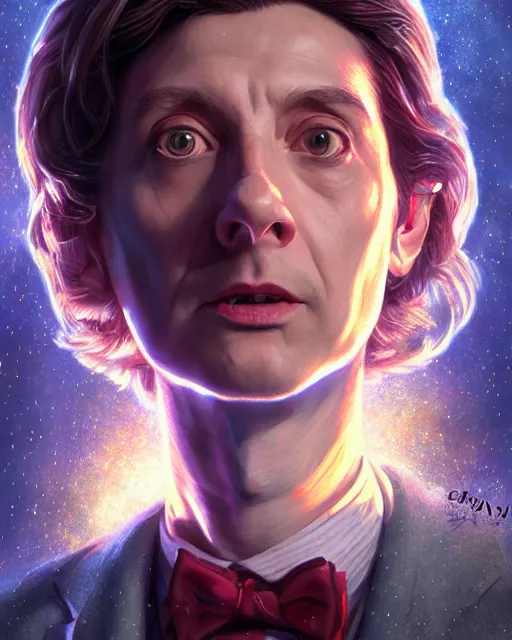 Image similar to doctor who portrait, highly detailed, d & d, fantasy, highly detailed, digital painting, trending on artstation, concept art, sharp focus, illustration, global illumination, ray tracing, realistic shaded, art by artgerm and greg rutkowski and fuji choko and viktoria gavrilenko and hoang lap