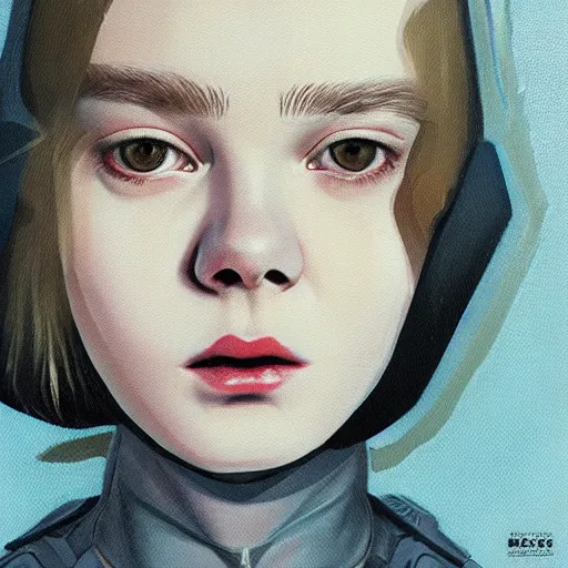 Prompt: Elle Fanning in the Danish Special Forces picture by Sachin Teng, asymmetrical, dark vibes, Realistic Painting , Organic painting, Matte Painting, geometric shapes, hard edges, graffiti, street art:2 by Sachin Teng:4