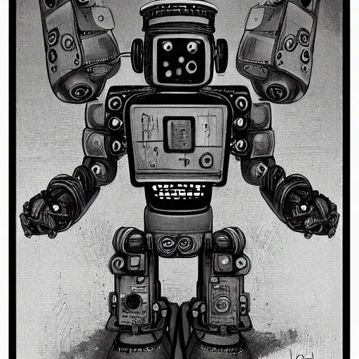 Prompt: TV robot by Keith Thompson