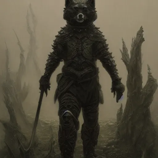 Prompt: bone armor black armor, anthropomorphic shiba inu, shiba inu face, stuning 3 d render, masterpiece, glowing black aura, foggy dark graveyard, by donato giancola and greg rutkowski and wayne barlow and zdzisław beksinski, realistic face