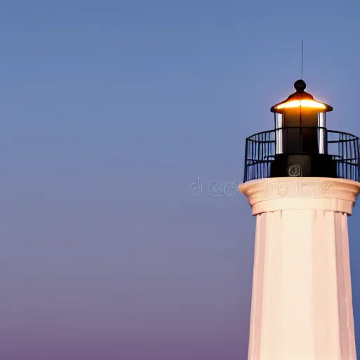 Image similar to realistic photo of a lighthouse, white box, white background, clean photo, stock photo, 3 5 mm, canon, nikon