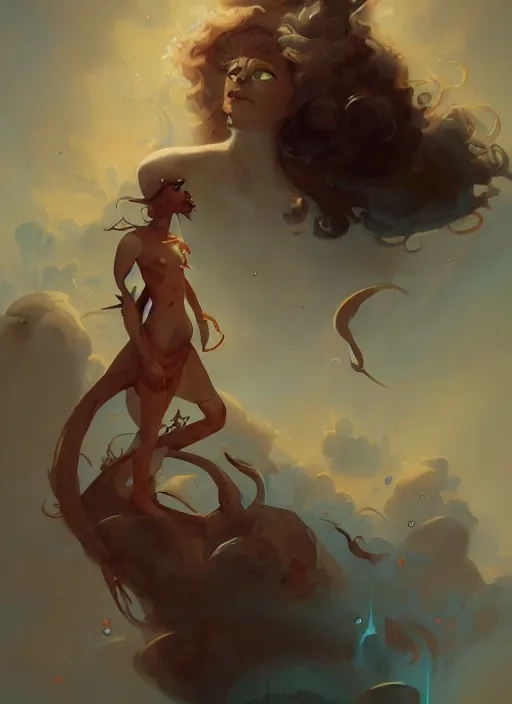 Image similar to god, illustration by peter mohrbacher, artstation