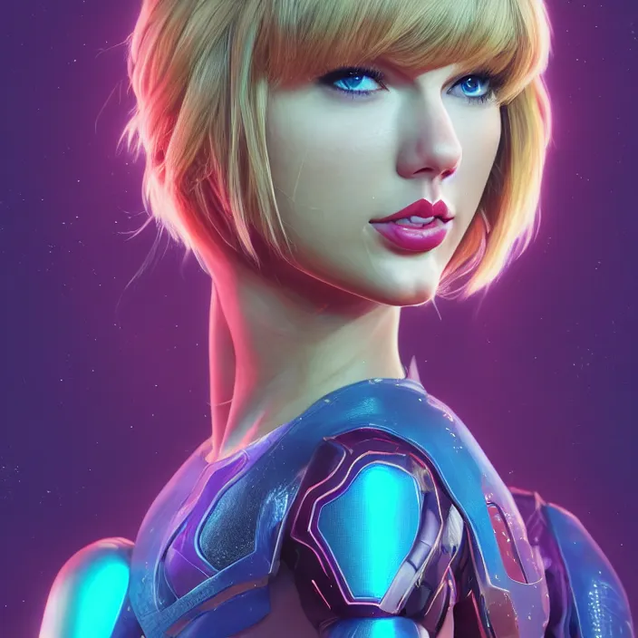 Prompt: portrait of Taylor Swift as SAMUS ARAN. HD, 4K. intricate abstract. intricate artwork. by Tooth Wu, wlop, beeple, dan mumford. octane render, trending on artstation, greg rutkowski very coherent symmetrical artwork. cinematic, hyper realism, high detail, octane render, 8k, iridescent accents