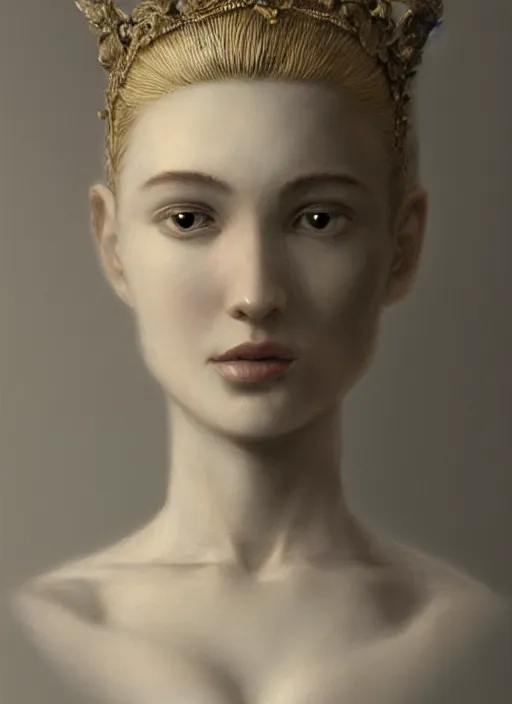 Image similar to sculpture made of wood, portrait, female, future, harper's bazaar, vogue, magazine, intricate, concept art, close up, ornate, luxury, elite, elegant, trending on artstation, by ruan jia, by Kenneth Willardt, by ross tran, by WLOP, by Andrei Riabovitchev,