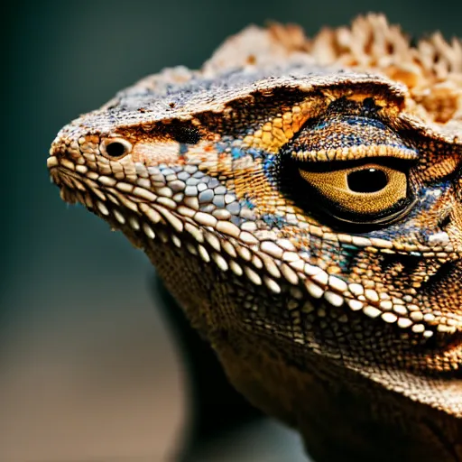 Image similar to dslr portrait still of a bearded dragon dressed like abe lincoln, 8 k 8 5 mm f 1. 4