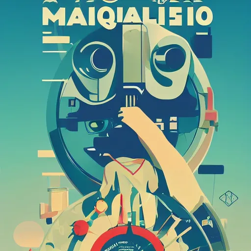 Prompt: A maquina do tempo, Animation printed poster , Artwork by James Gilleard, cinematic composition, trending