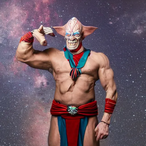 Image similar to a professional photo, of a very muscular, separatist leader, nute gunray