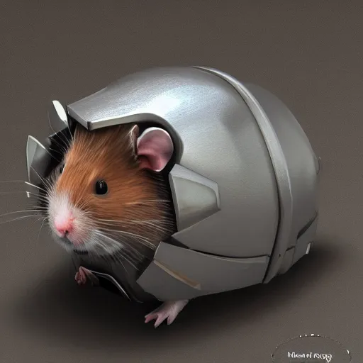 Image similar to Hamster with armor ultra 4k photorealistic high detail metallic