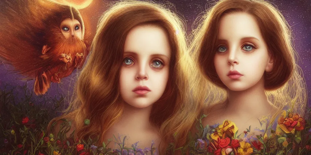 Image similar to big-eyed Lana Del Rey staring into the camera, sundown misty firefly wisps, Lilia Alvarado, Sophie Anderson, Mark Arian, Bob Byerley, Charlie Bowater, Mark Brooks, Steve Henderson, Justin Gerard, Arthur Hughes, Edward Robert Hughes, Mark Keathley, Victor Nizovtsev, Carlos Shwabe, Ross Tran, WLOP