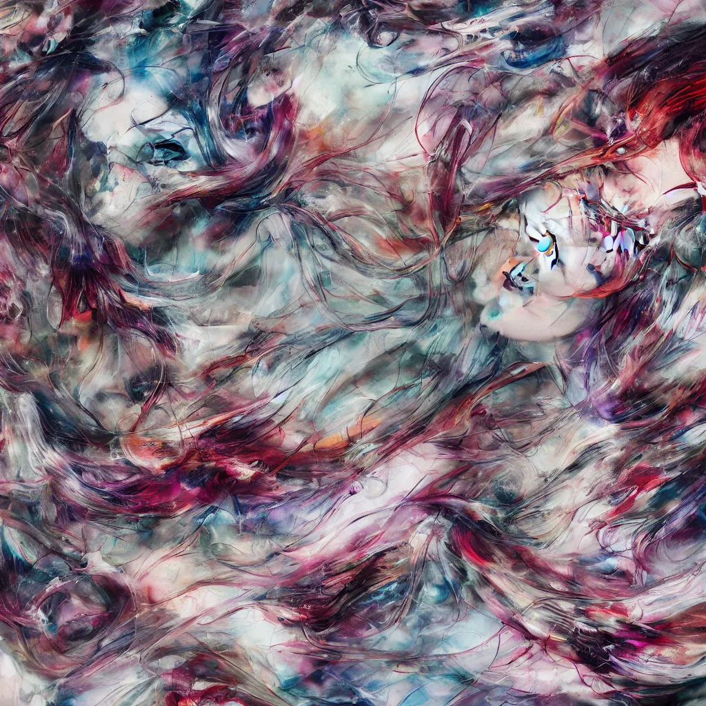 Prompt: an abstract, swirling, elaborate recursive large and decaying array of beauty, painted by agnes cecile as featured on conceptartworld 3 d, surreal ramifications, 8 k