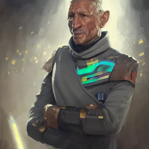 Image similar to portrait of a man by greg rutkowski, old admiral jagged fel, star wars expanded universe, he is about 6 0 years old, wearing uniform of the galactic alliance navy, highly detailed portrait, digital painting, artstation, concept art, smooth, sharp foccus ilustration, artstation hq