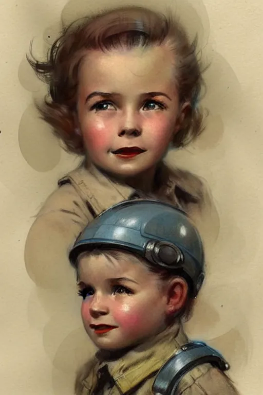 Image similar to ( ( ( ( ( 1 9 5 0 s retro future child adventurer face portrait. muted colors. ) ) ) ) ) by jean - baptiste monge!!!!!!!!!!!!!!!!!!!!!!!!!!!!!!