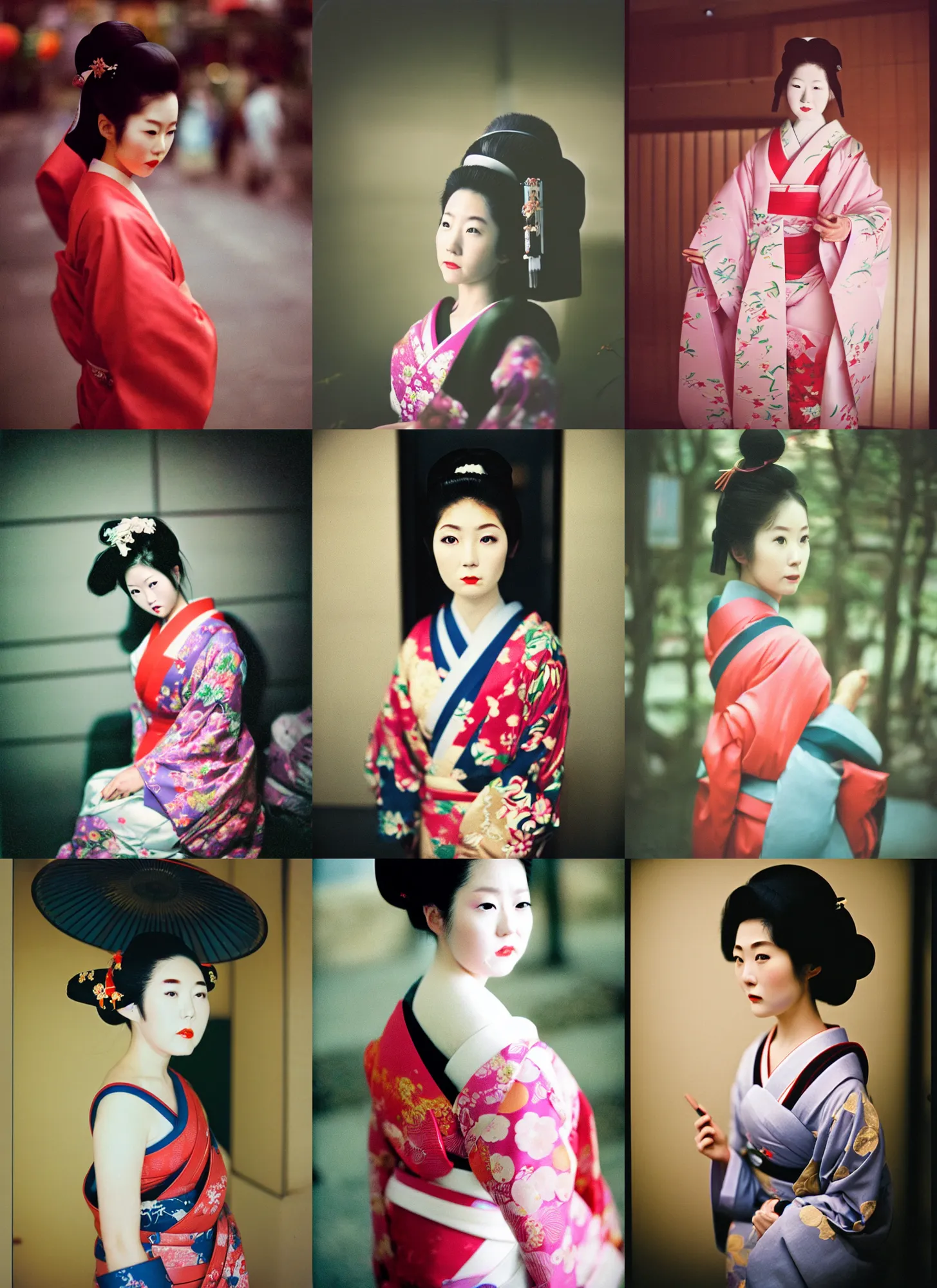 Prompt: Portrait Photograph of a Japanese Geisha Fuji Pro 1600