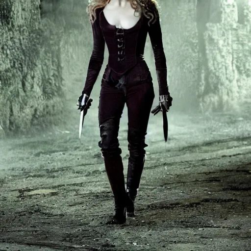 Image similar to whole body photo of natalie dormer as a vampire warrior
