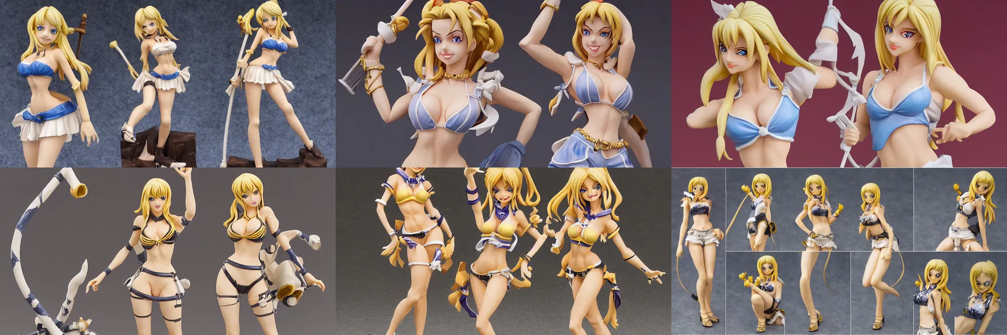 Prompt: 1:6 PVC statue of Lucy heartfilia, multiple angles, stylized, high quality, very detailed, stylized