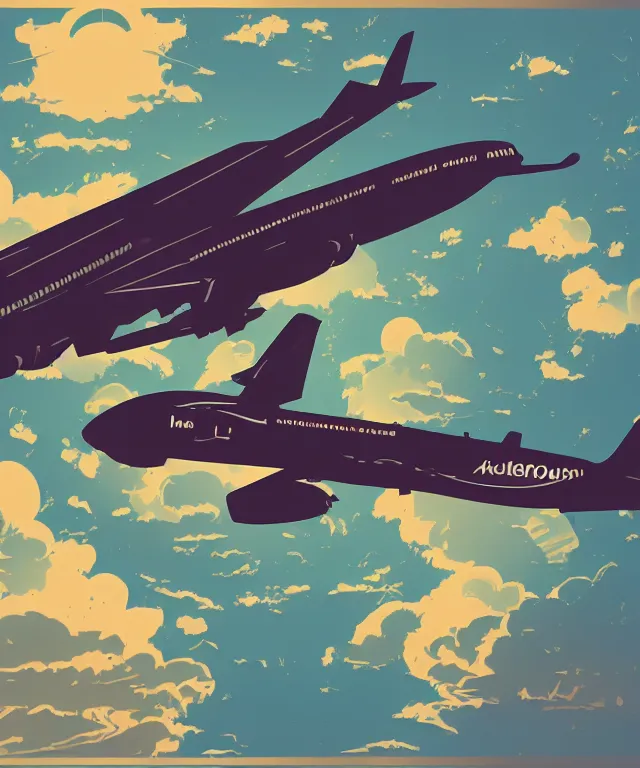 Image similar to airplane whole illustration vector digital art trending on artstation