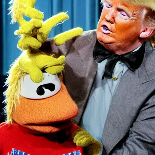 Image similar to Donald Trump as a Gorg, in Fraggle Rock