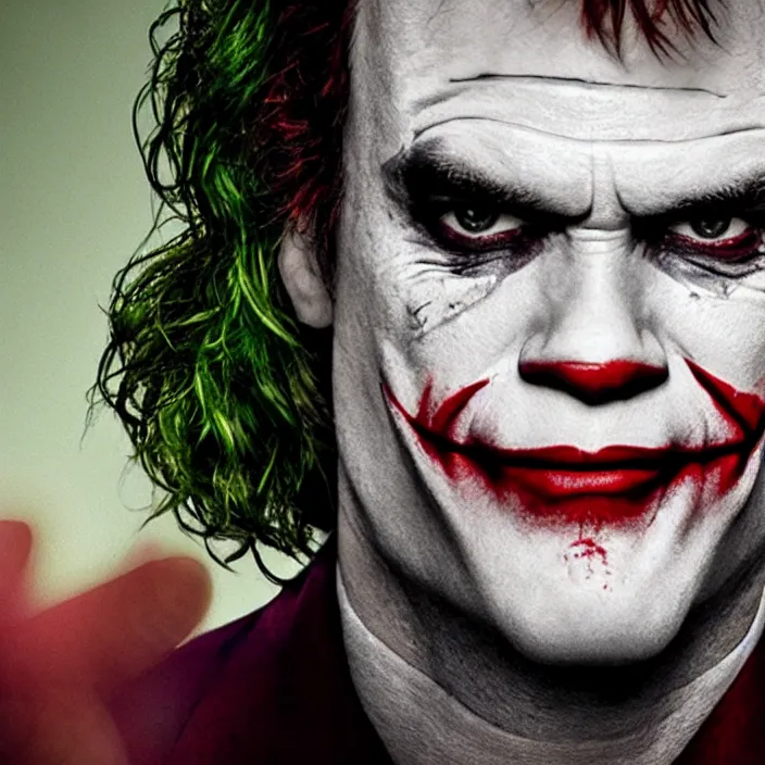 Image similar to dexter morgan as the joker, 8 k, movie still