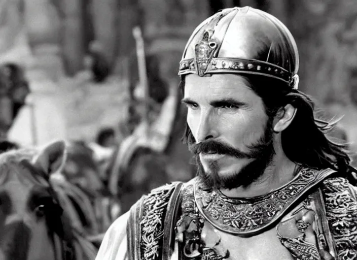 Image similar to film still of Christian Bale as Judah Ben-Hur in Ben Hur 1959