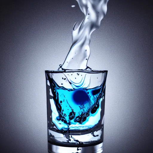 Prompt: dripping ink inside the glass of water,vfx,hyper realistic,photo real,8k render