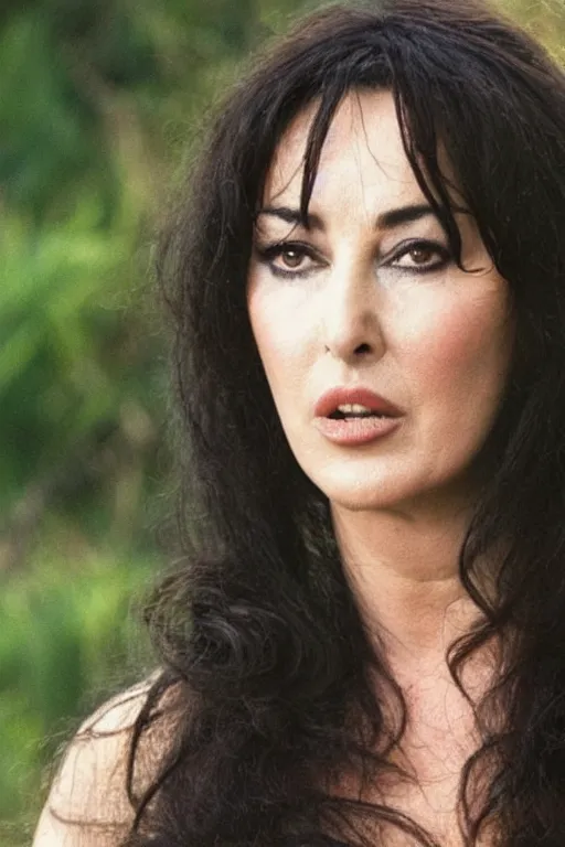 Image similar to Monica Bellucci as the Queen of the Jungle