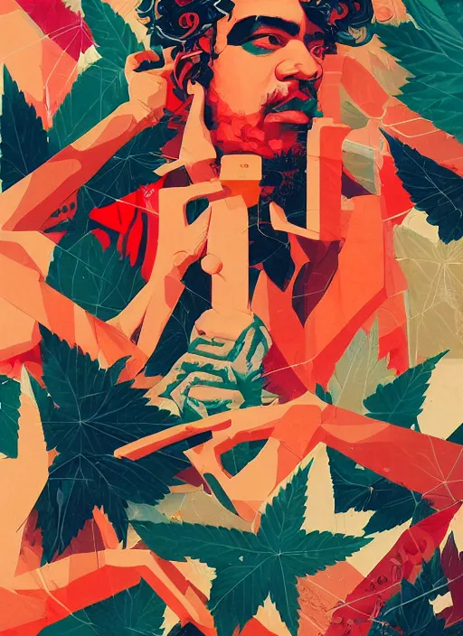 Prompt: 2022 stoners in Love by Sachin Teng x Supreme :5 attractive, stylish, designer , smoke, marijuana asymmetrical, Matte Painting , geometric shapes, hard edges, graffiti, street art:4 Masterpiece, impressive detail, colorful, by Sachin Teng:4