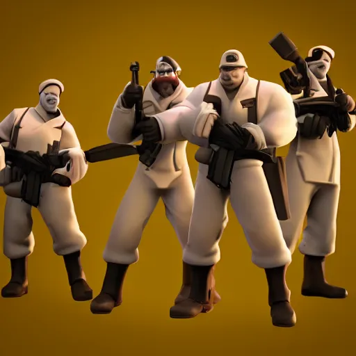 Image similar to 3d render minimalistic octane team fortress characters