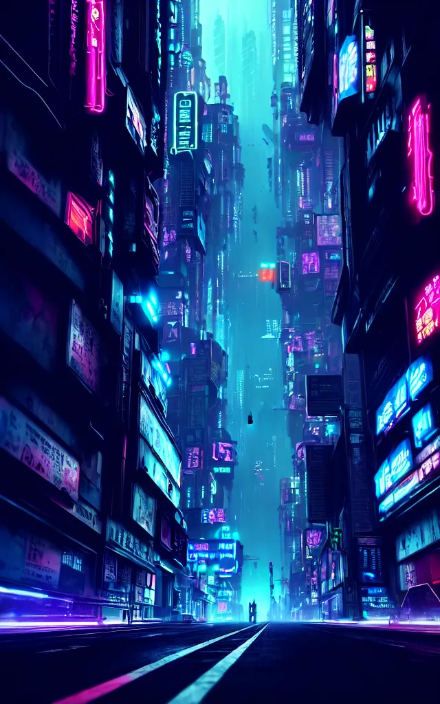 Image similar to concept art of a magnificent dark neon futuristic cyberpunk city bustling street at night cyberart by liam wong in the film akira rendered in octane, 3 d render, trending on cgsociety, blender 3 d