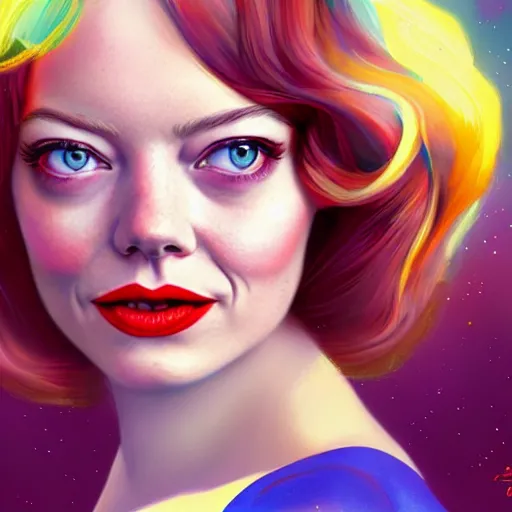 Prompt: digital painting of Emma Stone as a Disney princess wearing snow white's dress, Pixar style, professional studio lightening, volumetric lightening, photorealism by Tristan Eaton Stanley Artgerm and Tom Bagshaw