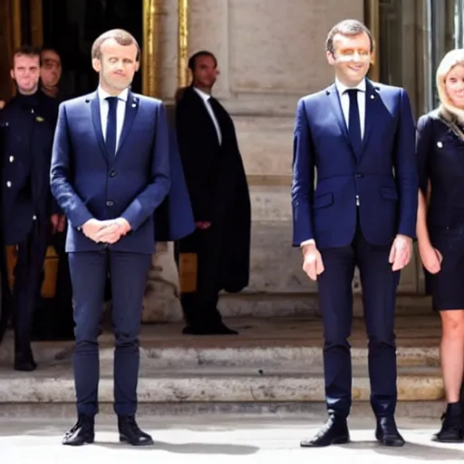 Image similar to Emmanuel Macron forgot to put some pants, no pants, no pants photo