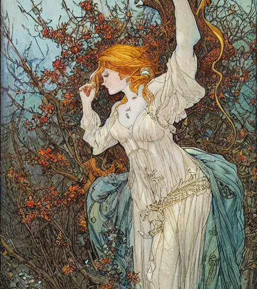 Image similar to artwork by Rebecca guay