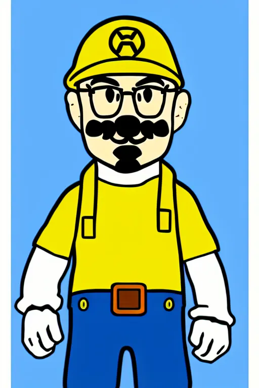 Image similar to walter white, in the style of super mario, highly detailed,