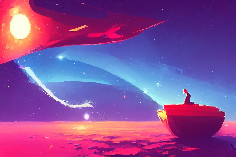 Image similar to eisberg floating in space, by anato finnstark, by alena aenami, by john harris, by ross tran, by wlop, by rhads, by andreas rocha