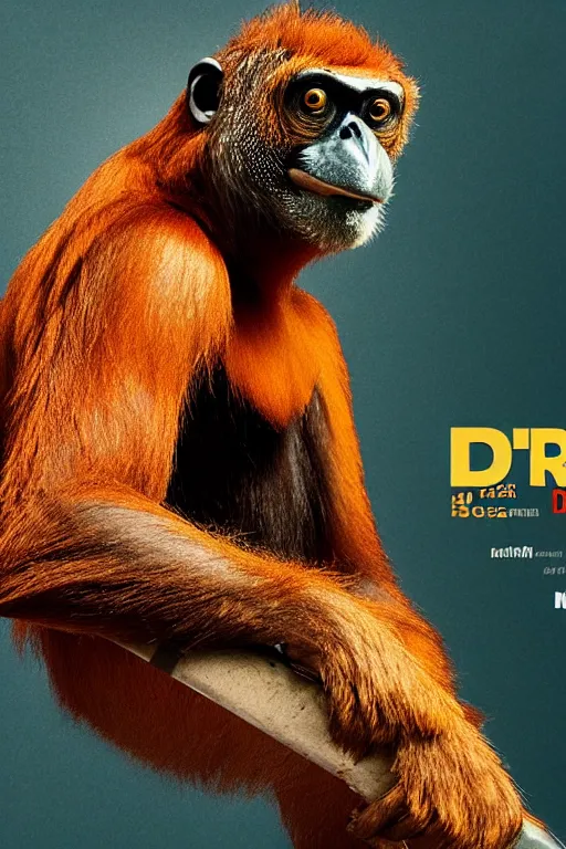 Image similar to poster for an australian netflix drongo show called drongo, orang utan, tv show drongo poster