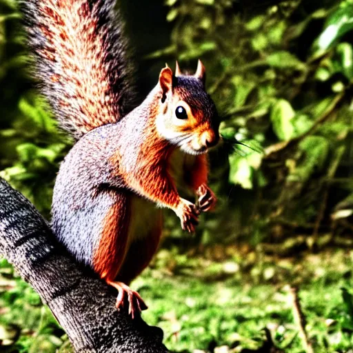 Image similar to very strong squirrel, nature photography, muscles, strong muscles