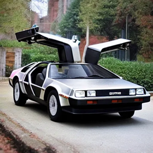 Prompt: delorean time machine